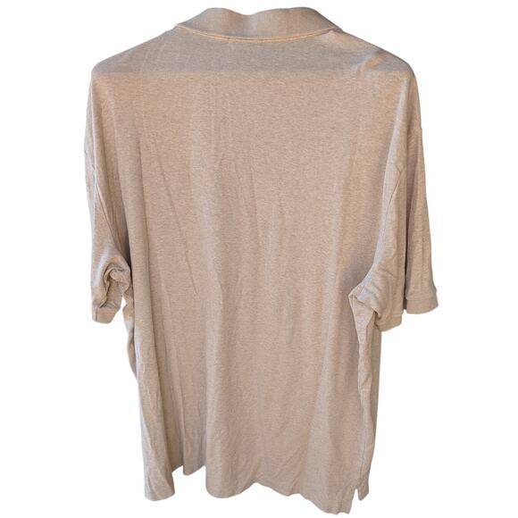 POLO Ralph Lauren Polo 2XLT Tan Heather Embroidered Orange Pony 100% Cotton - Picture 2 of 8